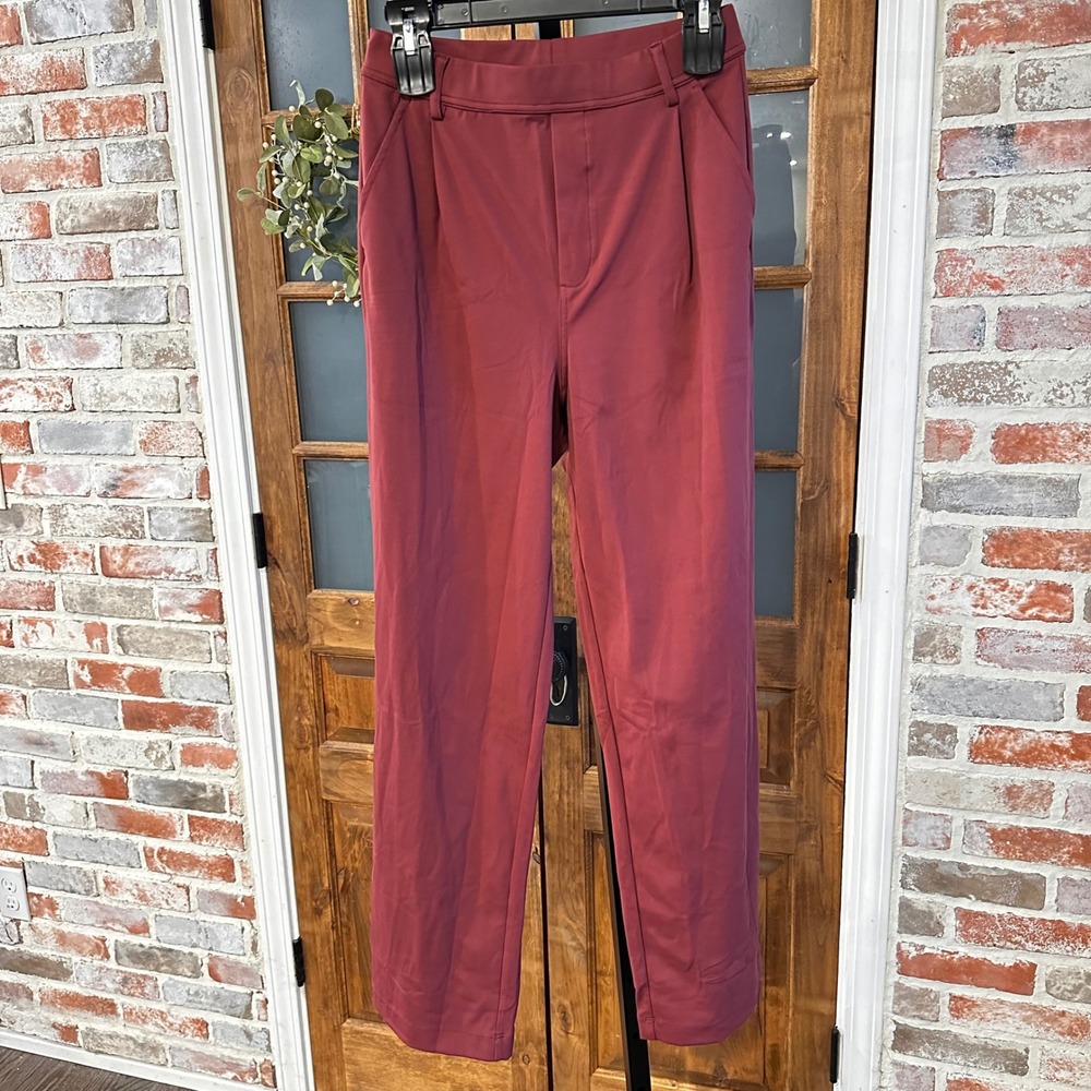 Halara Wide Leg Pants Women Small Maroon High Rise Workwear‎ Athleisure Stretch